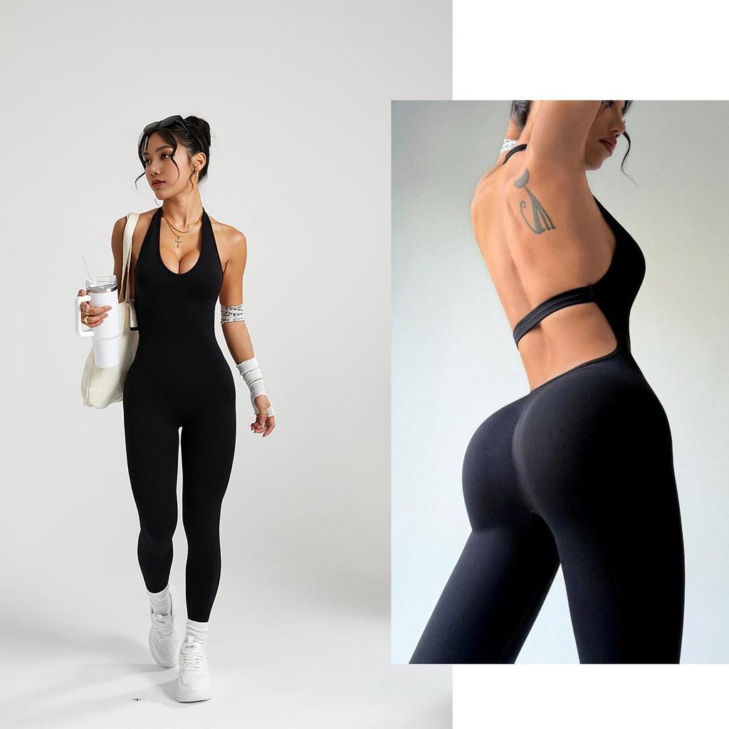 Популярный женский бесшовный комбинезон для йоги - эластичная, обтягивающая спортивная одежда для фитнеса