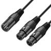 3-контактный XLR Female на двойной XLR Male Y-разветвитель, кабель-конвертер для микшера, микрофона, усилителя мощности, камеры, звуковых карт, динамиков