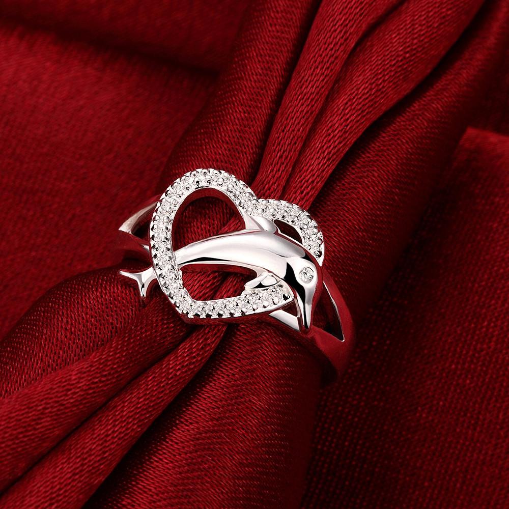 High Quality Copper Color Fine Love Dolphins Heart Rings For Women Couple Gifts Fashion Party Wedding Jewelry