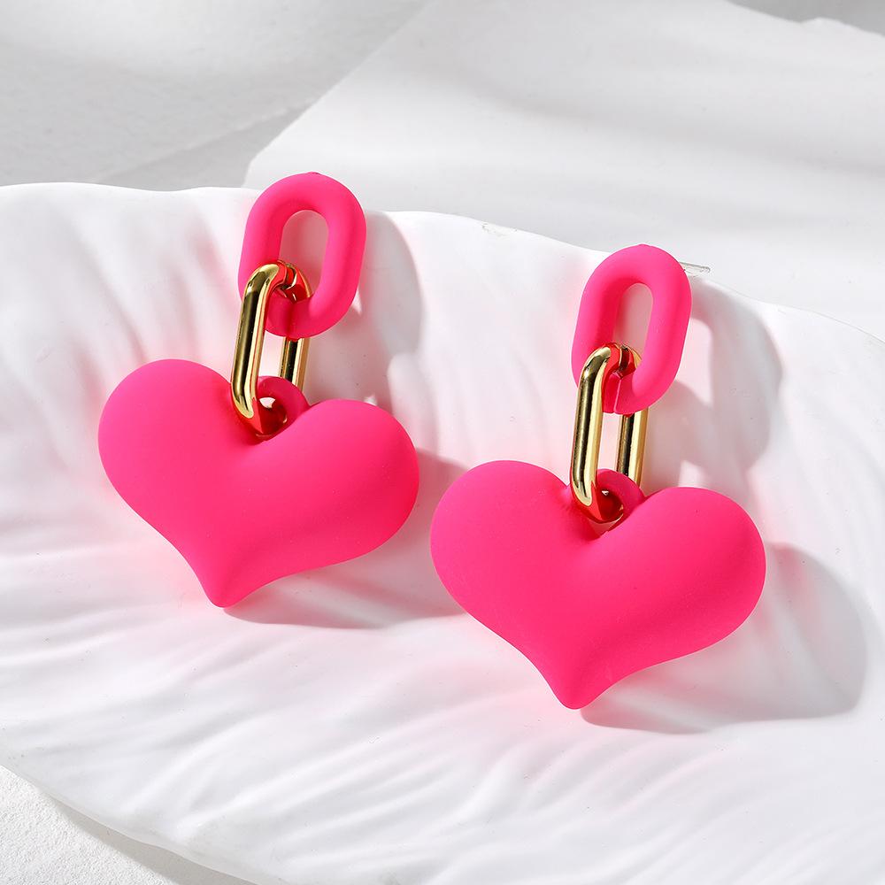 Pinkdudu New Macaron Love Square Acrylic Drop Earrings Light Luxury Multicolor Geometric Earring for Women Jewelry PD1856