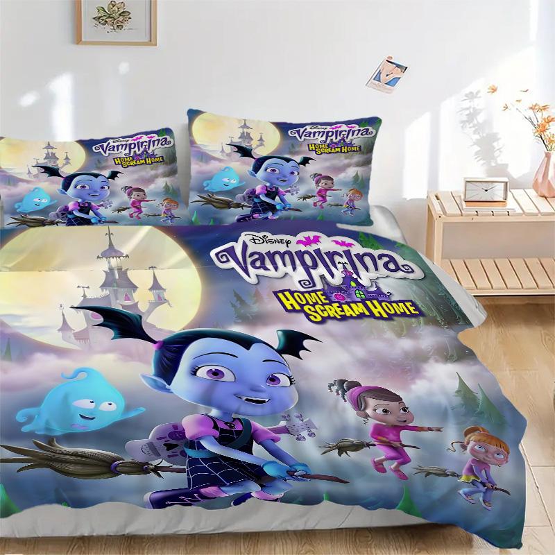 Vampirina'S Halloween Adventure Print 3Pcs Bedding Setduvet Cover With 2 Bedropillowcase Home Birthday Gift