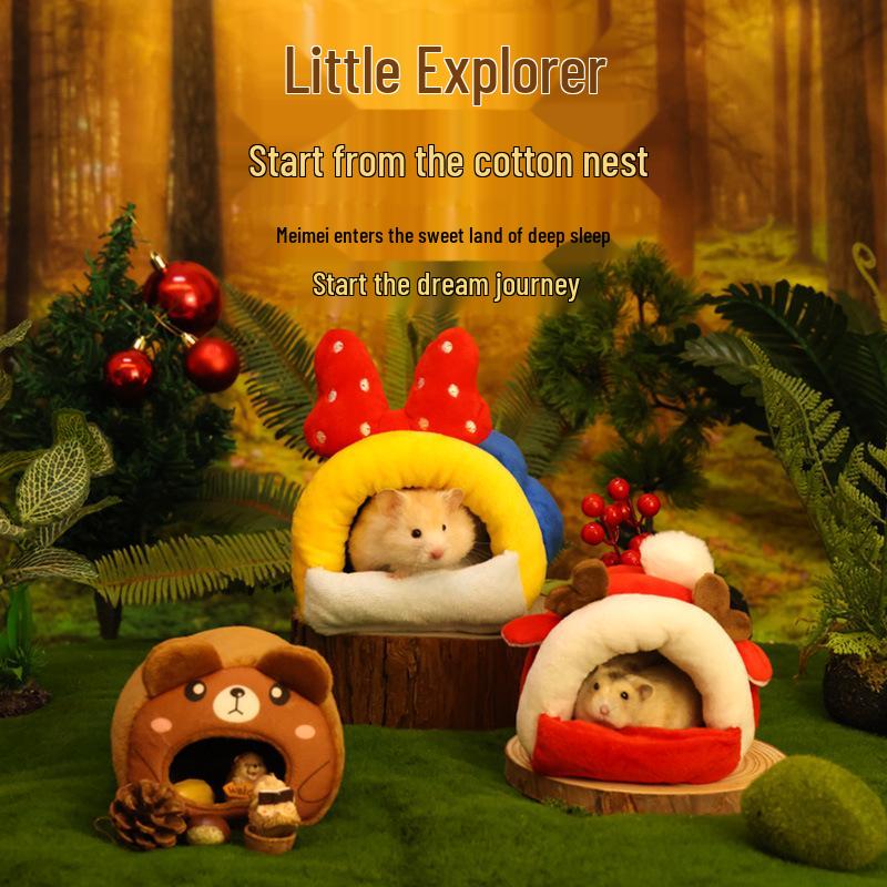 Зимнее теплое хлопковое гнездо для маленьких питомцев: Хомяки, Шиншиллы, Ежи, Белки и Кролики