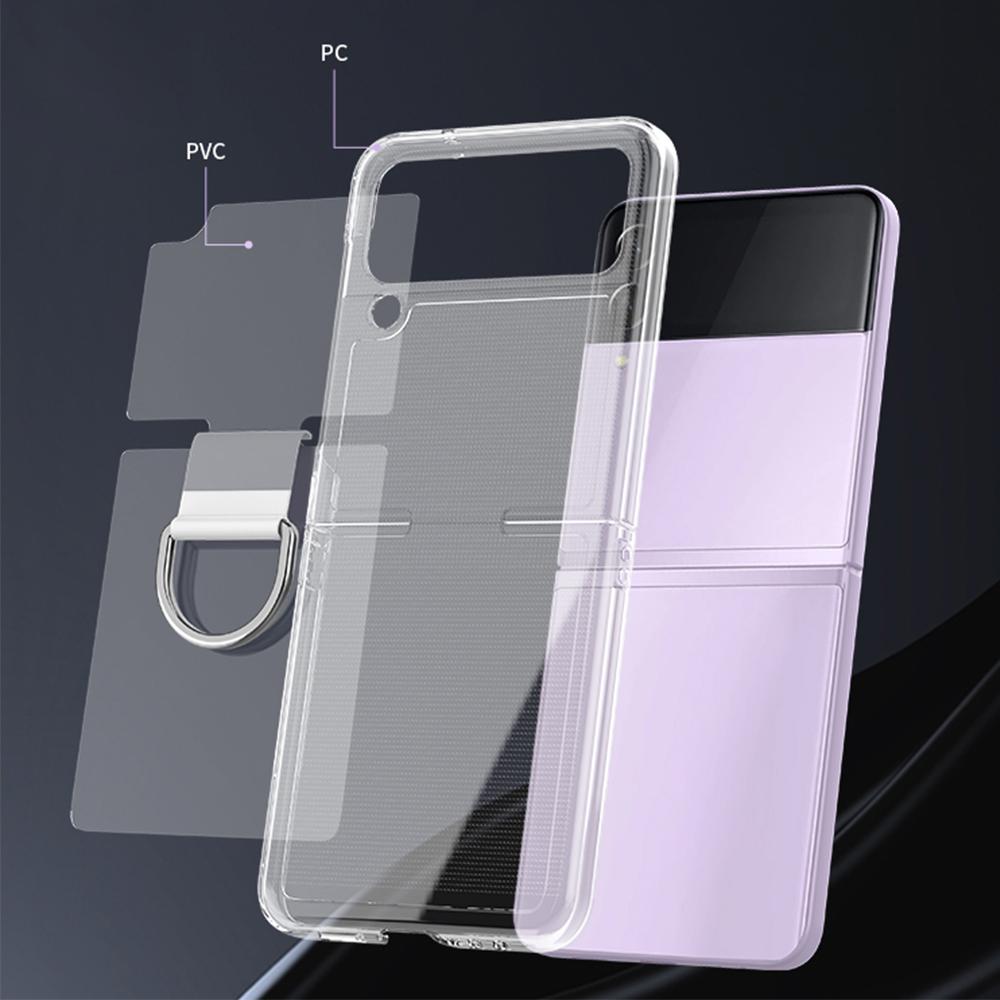 Прозрачный противоударный чехол-бампер для телефона Samsung Galaxy Z Flip 4 Zflip 4 Filp4 5g Sumsung Zflip4 Жесткий защитный корпус ПК