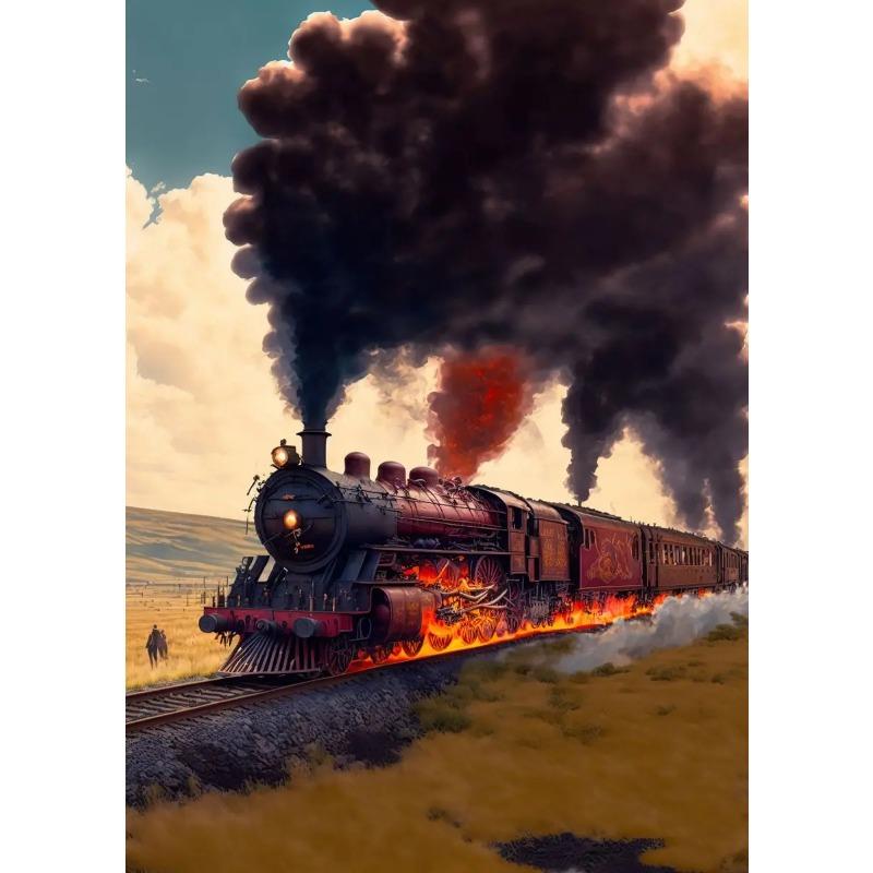 Винтажная Железная дорога Ретро Железнодорожный Паровоз Локомотив Пейзаж Художественный Постер Холст Картина Настенные Принты Картина Комната Домашний Декор