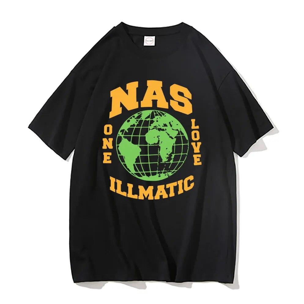 Rap Nas One Love Illmatic Hip Hop Vintage T-shirts Unisex Fashion Tshirt Unisex Women High Quality Casual Oversized Harajuku T Shirt
