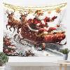 Рождественский гобелен Дед Мороз Снежинка Новогодний фон Настенное украшение Камин Носки Подарки Подвесная ткань