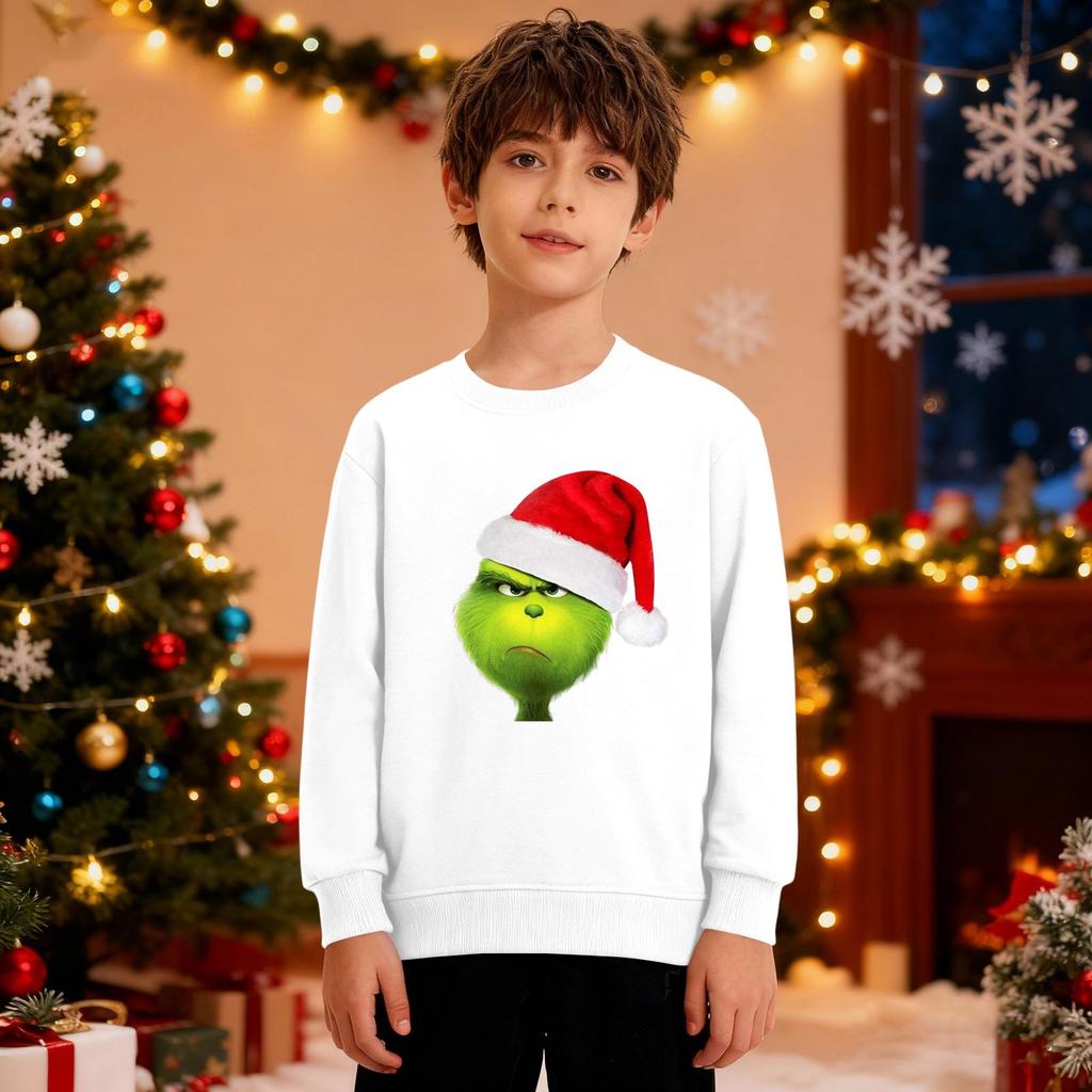 Рождественский свитшот для мальчиков и девочек, уродливая рождественская футболка, свитшот с круглым вырезом, для малышей, с длинным рукавом, пуловер, наряд, топы