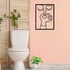 1pc, Funny Toilet Metal Wall Art, Funny Bathroom Sign, Minimal Line Art, Guest WC, Restroom Decor, Toilet Humor