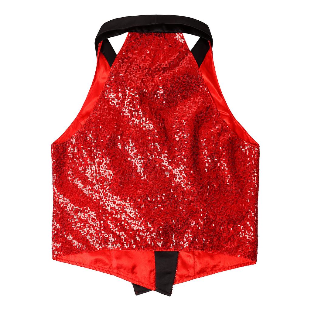Женские жилеты V-образный вырез Без рукавов Жилет Блестящие Пайеточные Костюмы Жилеты Клубная одежда Рейв Музыкальный Фестиваль Джаз Танцевальная Вечеринка Нарядные Топы