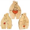 1Set Wooden Bear Family Puzzle Art Personalized Name Custom Home Decor Thanksgiving Christmas Heartwarming Gift for Baby Mom