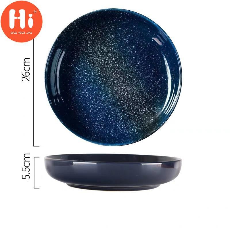 Скандинавская креативная керамическая круглая глубокая тарелка для супа, большая емкость, салат, макароны, простая кухонная Рождественская декоративная обеденная тарелка, посуда