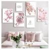 Постеры на скандинавскую тему и принты, настенная живопись на холсте, настенные панно для гостиной, домашний декор, цветы вишни, розовый цветок, цитаты