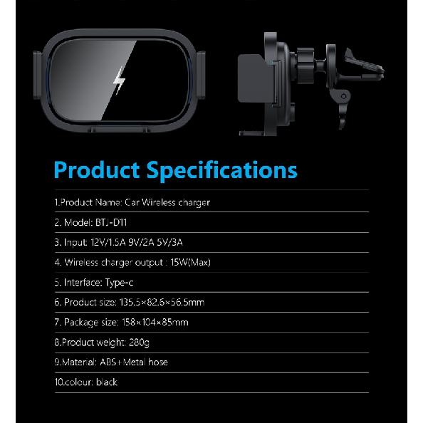 Беспроводное автомобильное зарядное устройство 15 Вт для Samsung Galaxy Z Fold 4 3 2 S23 iPhone 14 13 12 11, автоматический зажим, держатель для быстрой автомобильной зарядки