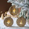 Hangging Christmas Wooden LED Pendant Xmas Ornament Christmas Tree Decorations New Year