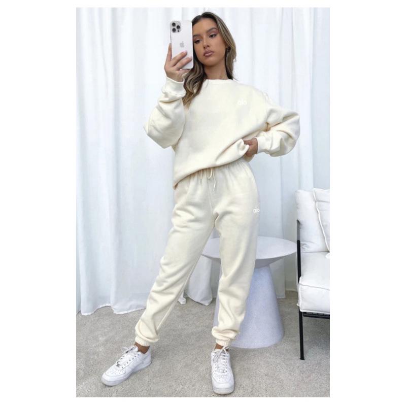 Женский теплый костюм с принтом в европейском и американском стиле: Худи и длинные брюки, повседневный комплект для осени/зимы