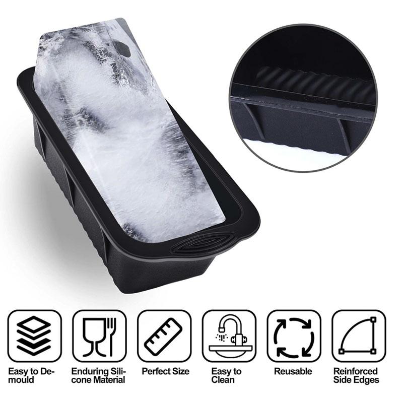 Очень большие формы для кубиков льда, 4 шт. больших форм для изготовления кубиков льда, ледяные кирпичи, многоразовый силиконовый поддон для больших кубиков льда