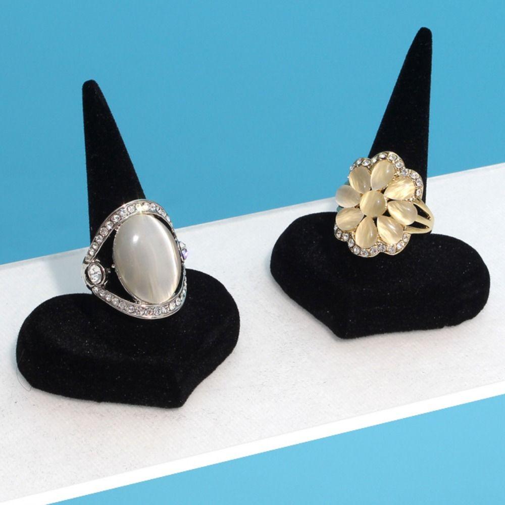 Velvet Jewelry Display Rack Organizer Ring Display Stand Simple Rings Display Holder Gift