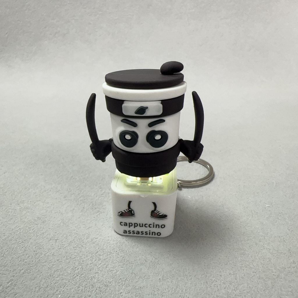 Шарнирный деревянный брелок Шань Хай Цзин: Фигурка ТунгТунга Сахура с кнопкой языка