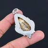 Sterling Silver Trillion Brecciated Mookaite Gemstone Wife Bezel Wedding Pendant