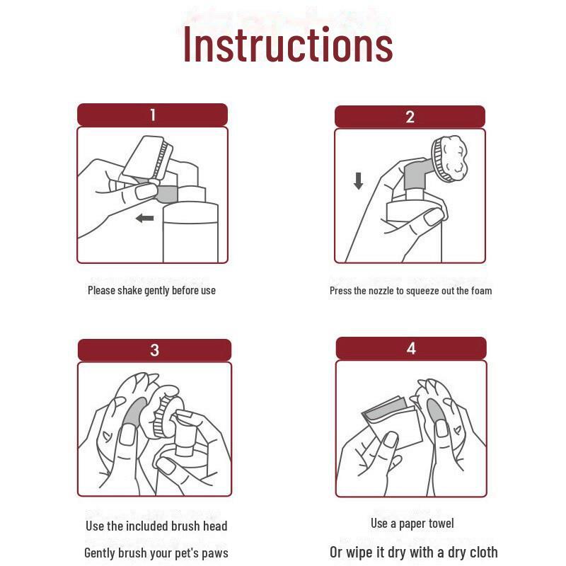 KOJIMA Pet Paw Cleaner Foam для кошек и собак: Легкое средство для чистки лап, не требующее мытья