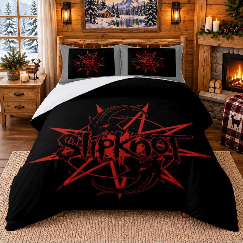 Slipknot Pattern Bedding 3Pcs Set Bed Sheet And Pillowcases For Indoor Bedroom