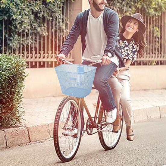 Корзина для велосипеда Утолщенная с винтом Прочная Многофункциональная Легко устанавливается Хранение вещей Металлическая Большая вместимость Велосипедная корзина Аксессуары для студенческого велосипеда