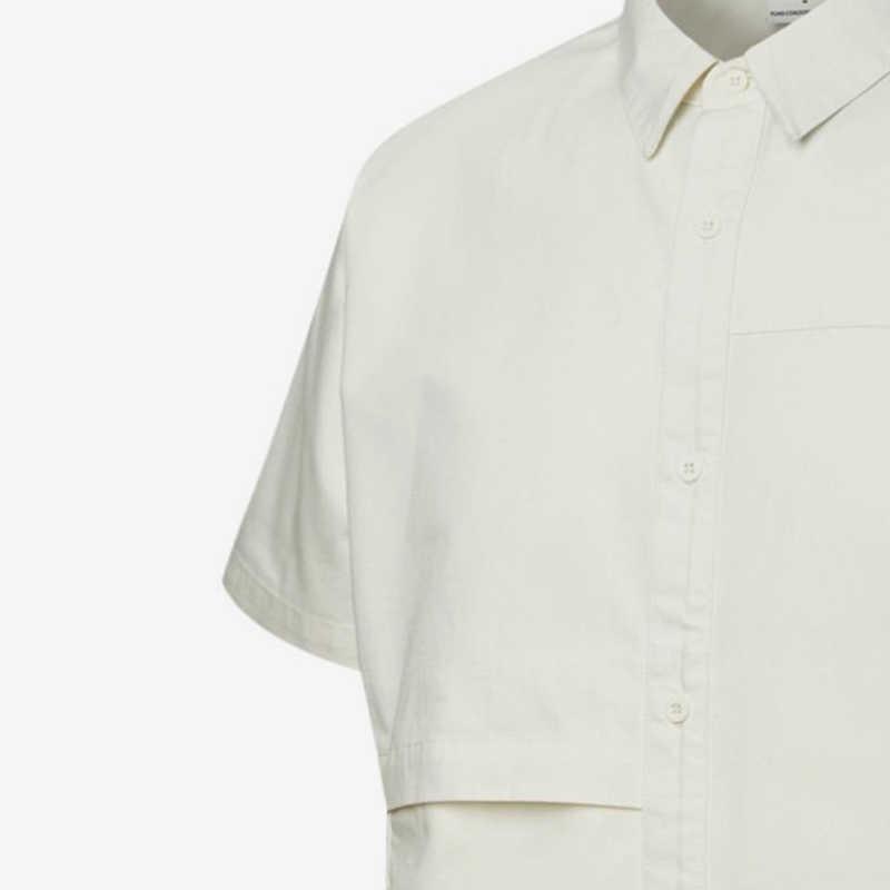 Puma Рубашка с коротким рукавом в стиле «Стиль жизни», однотонная, спортивная, деловая, мужская, бежевая 533739-55