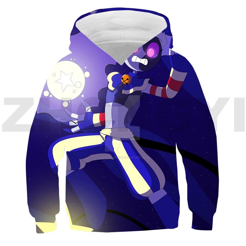 3D-печатная игра Fnaf Sundrop Moondrop аниме-толстовка с капюшоном для детей, уличная одежда для малышей, с длинным рукавом, свободные свитера для мальчиков, одежда