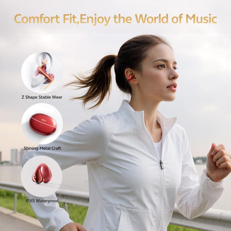 QCY Crossky C30S Ear Clip Wireless Earphones Hi-Res LDAC Bluetooth 6.0 Open-Ear Headphones Clip-On Sports Earbuds IPX5 BH24QT33A