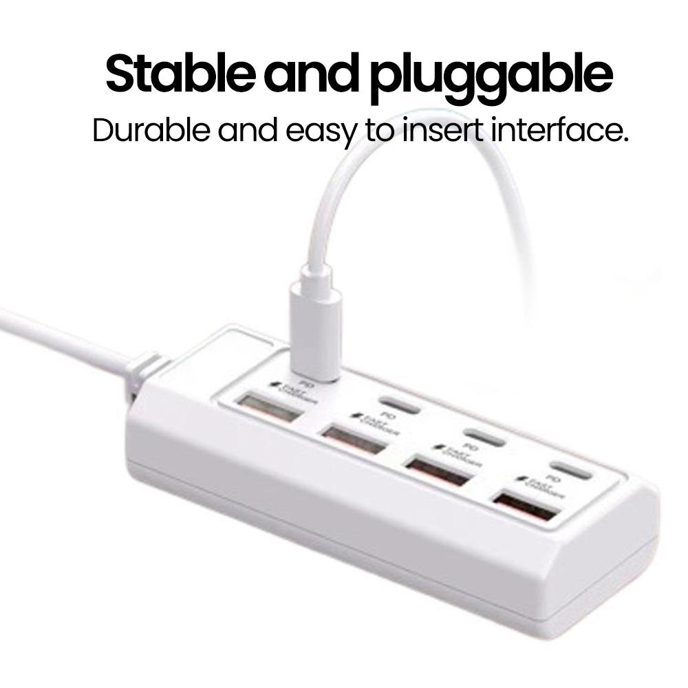 8 в 1 USB Электрическая розетка 25 Вт Быстрая зарядка Адаптер розетки Док-станции USB-разветвитель Конвертер USB-удлинитель
