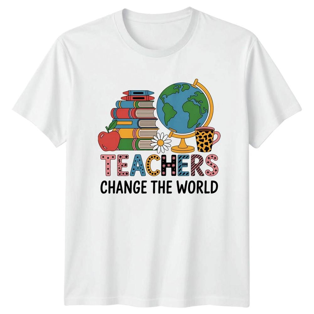 Teachers Change The World Unisexs TShirt Groovy Teacher Education