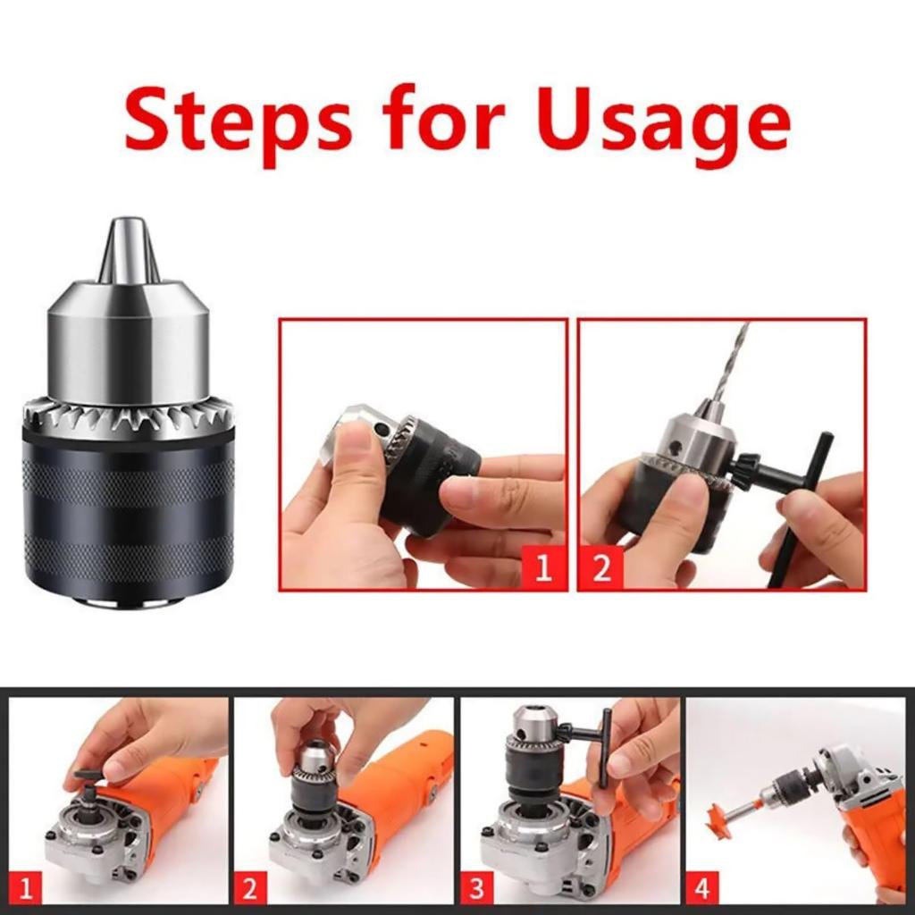 Drill Chuck for Impact Angle Grinder Electric Drill Conversion Drill Chuck Drivers, Head, 1.5-10mm