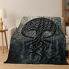 Nordic Dream Tree of Life Symbol Totem Yggdrasil Flannel Blanket,Cozy Soft Throw Blanket for Home Bedroom Bed Sofa Cover Gift