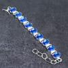 Swiss Blue Topaz Gemstone Handmade 925 Sterling Silver Bracelet 7-8" K0A51