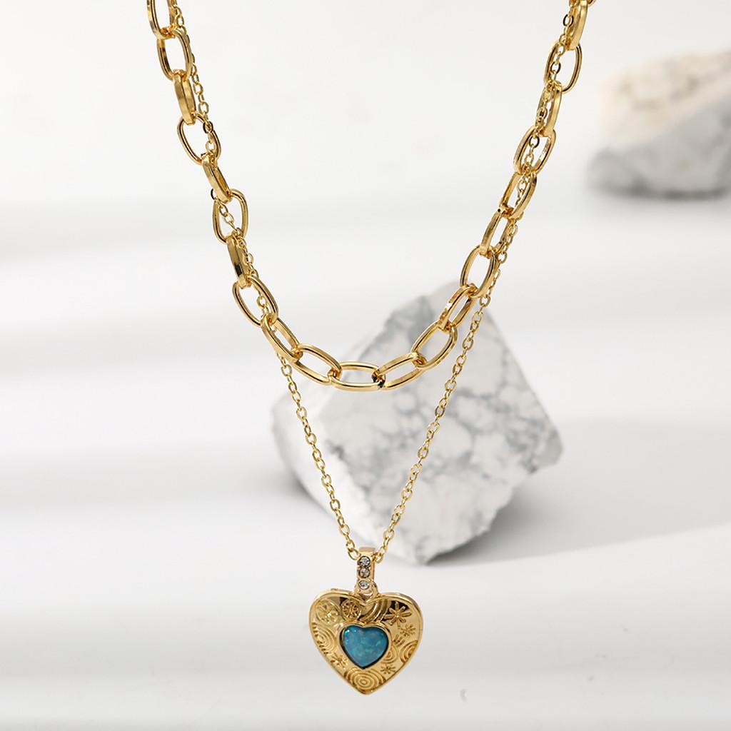 Trendy Multi-layer Heart Shaped Necklace For Women Elegant Fashion Jewelry Accessory