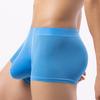 Men's Ice-Silk Breathable Boxer Briefs with Large Pouch Summer Lightweight Style Large Size Mid-Rise Boxer Shorts