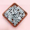 100Pcs Letter Jewelry Accessories Mixed Color Flat Bead Acrylic Loose Beads Square Bead New High-quality