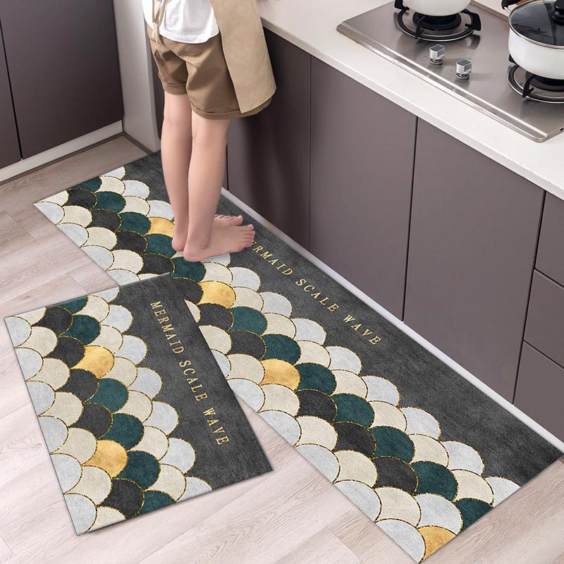 Fashionable Simple Nordic Style Kitchen Floor Mat Household Carpet Long Strip Door Mat Modern Home Decor