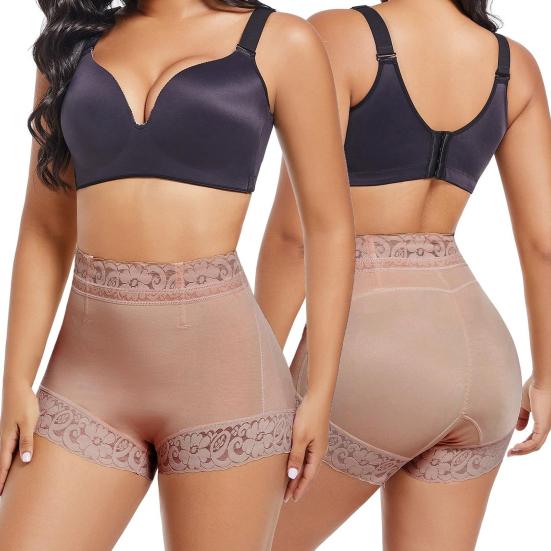 Шорты-подъюбник с кружевом с высокой посадкой для женщин, непрозрачные защитные шорты, женские мягкие трусы с полной посадкой