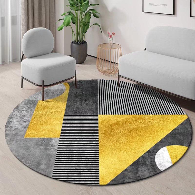 Круглый ковер Nordic Living Room Light Luxury Carpet Home Bedroom Cradle Swivel Chair Anti Dirty Simple Study Room