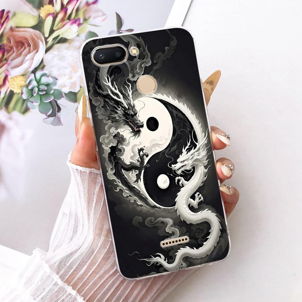 For Redmi 6 Case Cover Transparent Cute Cat Fashion Butterfly Funny Cool Painted Casing M1804C3DH M1804C3DG M1804C3DI