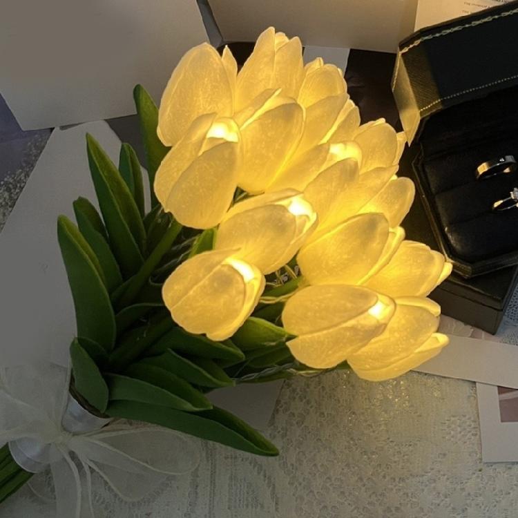 15 шт./упак. Пластиковые тюльпаны Ночник с мягким желтым светом Декоративные светильники для дома и вечеринок Идеально для создания атмосферы