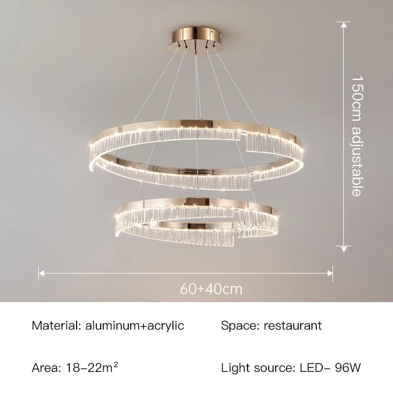 Nordic Design Luxury Living Room Chandeliers Спальня Столовая Подвесной Светильник Глянцевая Лампа Украшение Комнаты Кольцевое Освещение Приспособление