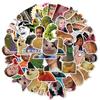 50Pcs Funny Expression Stickers Waterproof Laptop Luggage Skateboard Decals