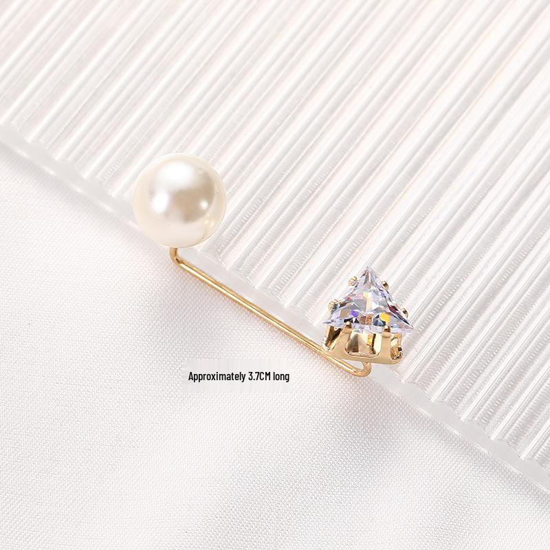 Брошь-булавка с имитацией жемчуга и стразами для подчеркивания талии, Защитная булавка от открывания, Прямая вставляемая булавка.