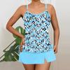 Women's Swimwear With Chest Pad Push Up Two Piece Swimsuit Tank Top With Panties Slim Fit Printed Swimwear