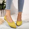 Women's Pointed Toe Flat Shoes Solid Color Knitted Slip On Shoes Casual Breathable Ballet Flats Women Flat Shoes Loafers Women