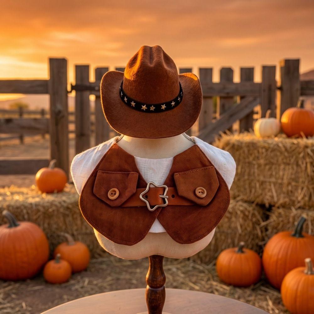 Retro Dog Cowboy Costumes Dress-Up Pet Outfits Cute Cats Costume Dog