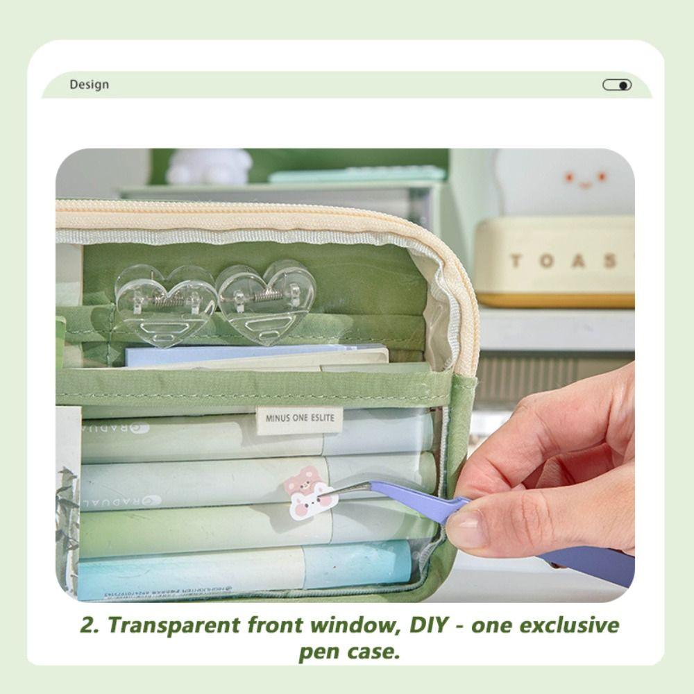 PVC Pen Bag Transparent Stationery Bag Multifunctional Pencil Case School Office