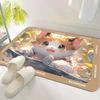 Absorbent Floor Mat Imitation Diatom Mud Bathroom Cartoon Entrance Door Bathroom Quick-drying Toilet Foot Mat Carpet Home